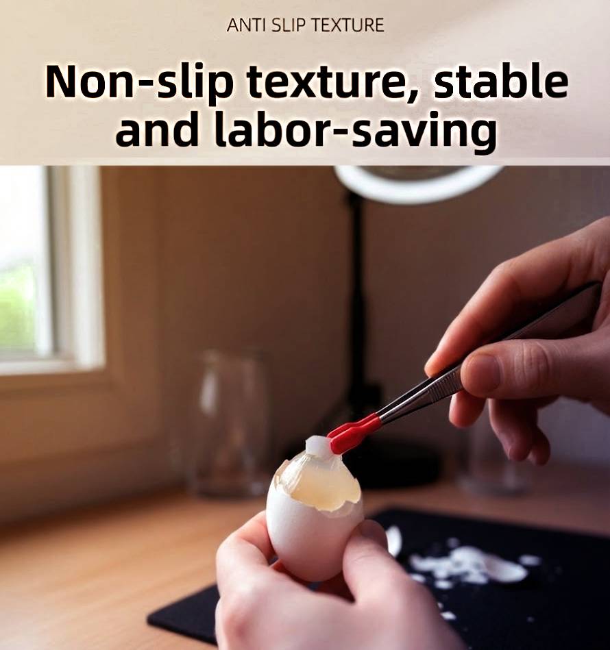 The Eggshell Membrane Challenge Precision Tweezers with Rubber Tips