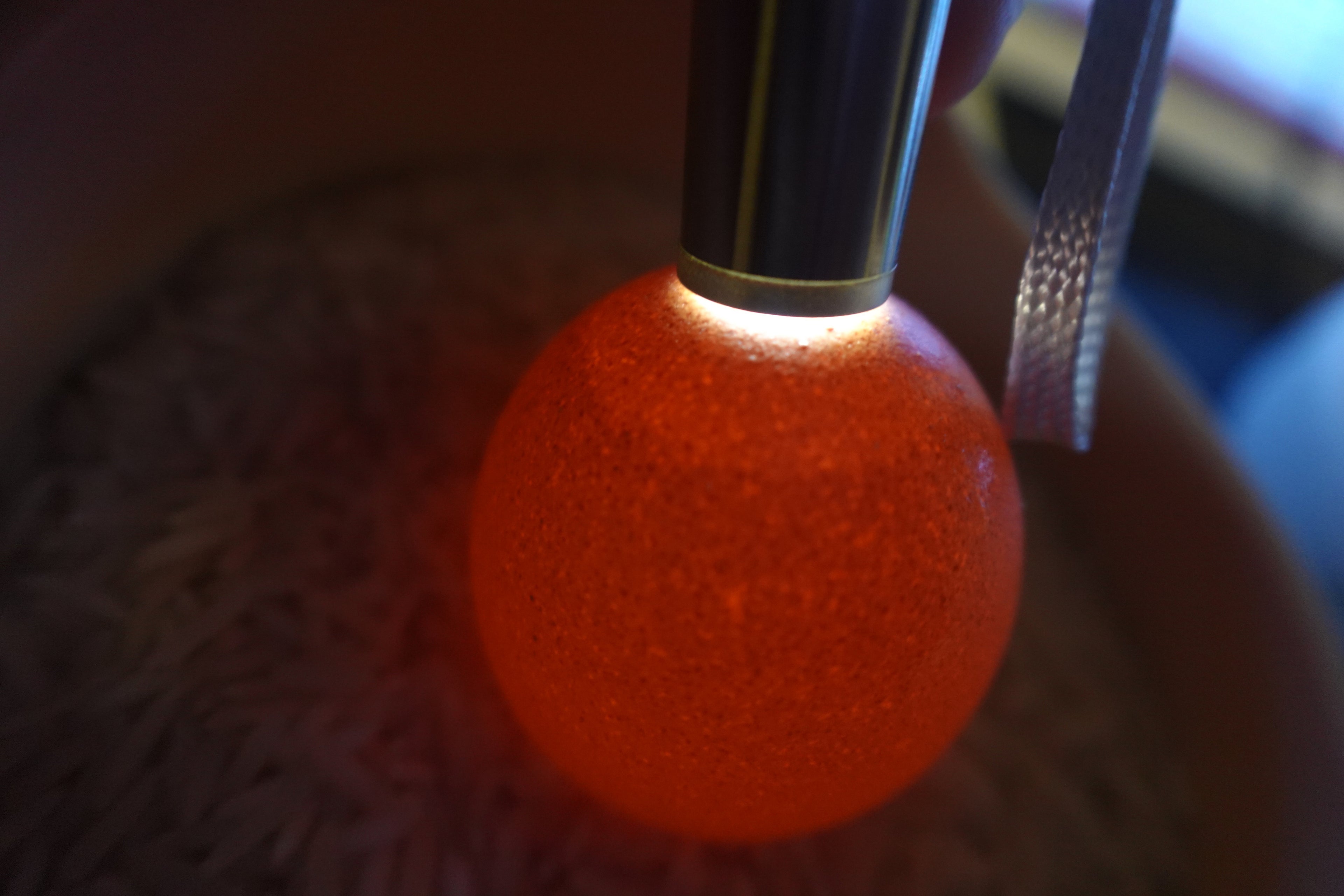 The eggshell membrane challenge visible egg bubble using the led torch light pen light medical